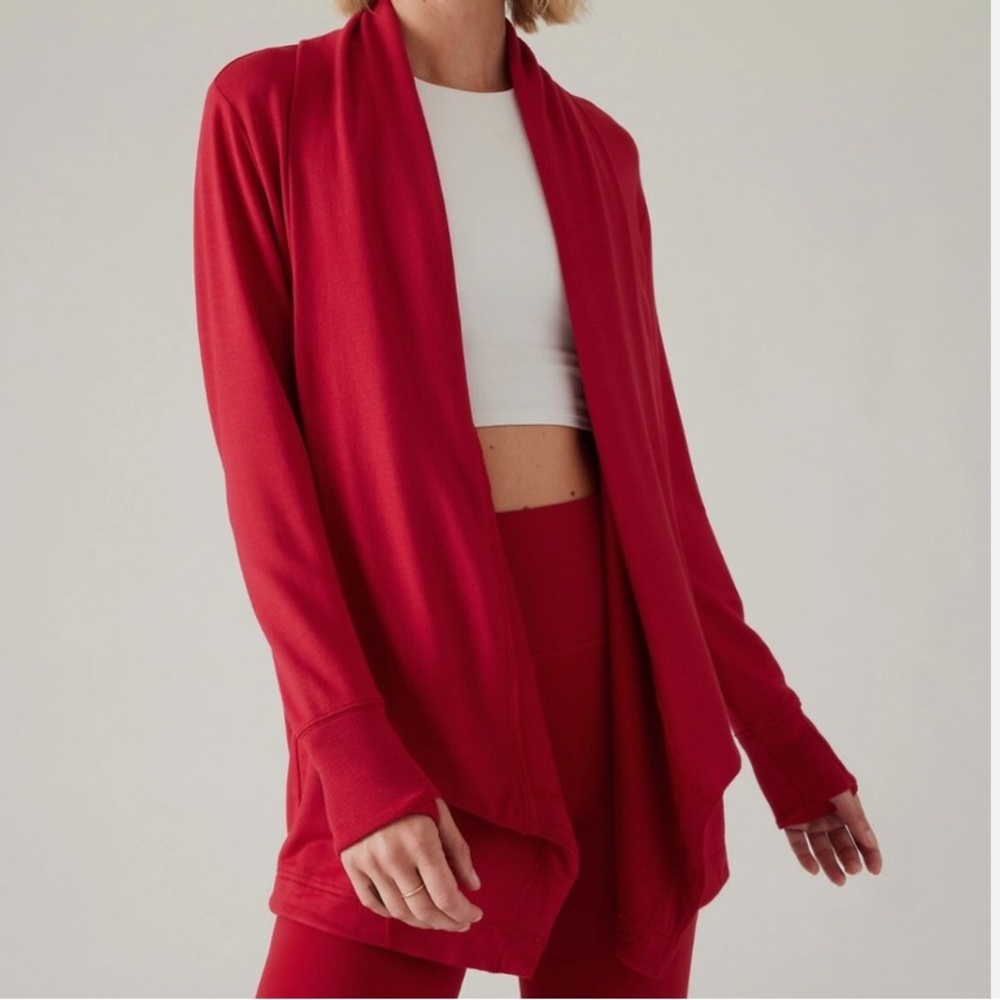 Athleta Pranayama Open-Front Wrap Cardigan Top